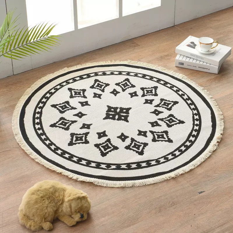 Round shape cotton rug manufacturer